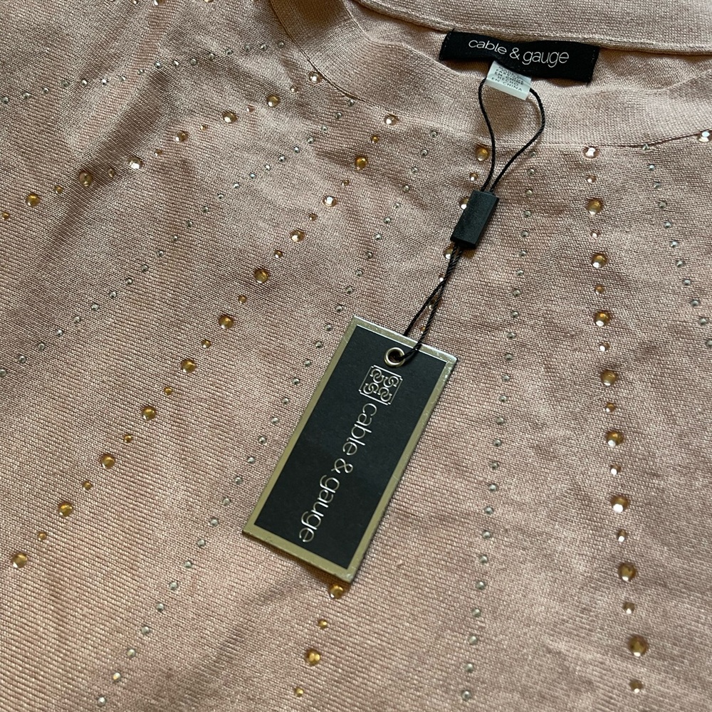 Cable & Gauge Pink Sweater with Silver Accents